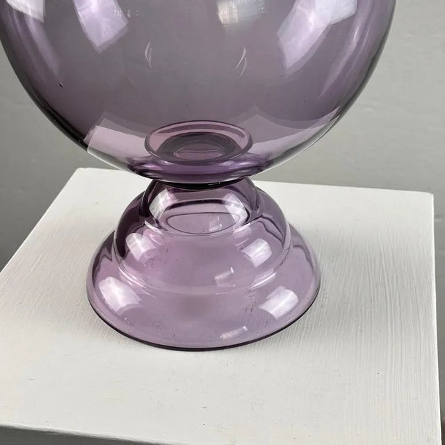 Vintage Glass Ball Vase attributed to Daum Nancy, 1970s For Sale - Image 3 of 10
