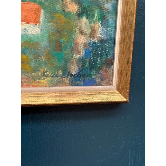 Mid 20th Century Lalla Blecher, Hilly Landscape with Houses, 1950s, Oil on Canvas, Framed For Sale - Image 5 of 18