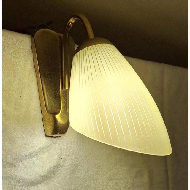 Mid-Century Modern German Wall Lamp with Brass Frame, 1950s For Sale - Image 10 of 12