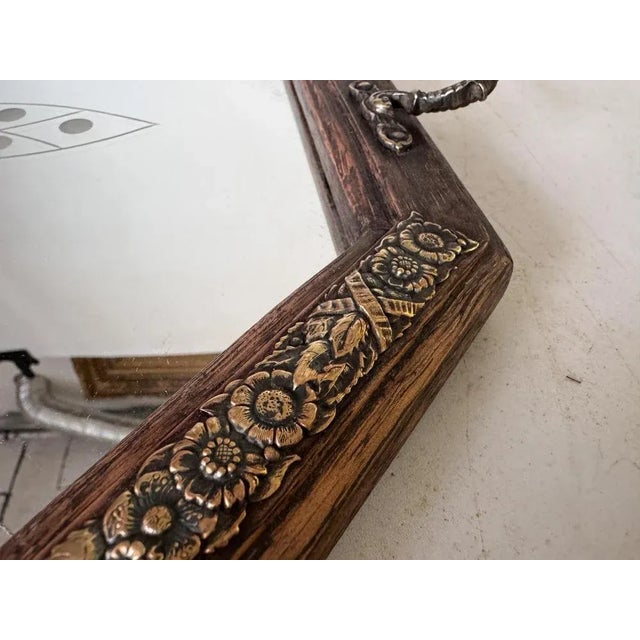 French Art Deco Tray in Beveled Mirror, 1940 For Sale - Image 6 of 13