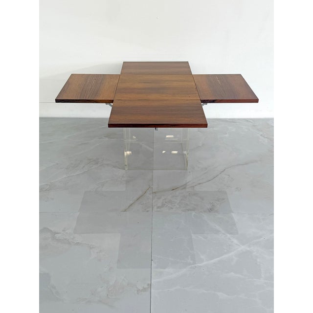 Rare Rosewood & Lucite Tic-Tac-Toe Expandable Coffee Table by Vladimir Kagan For Sale - Image 11 of 11