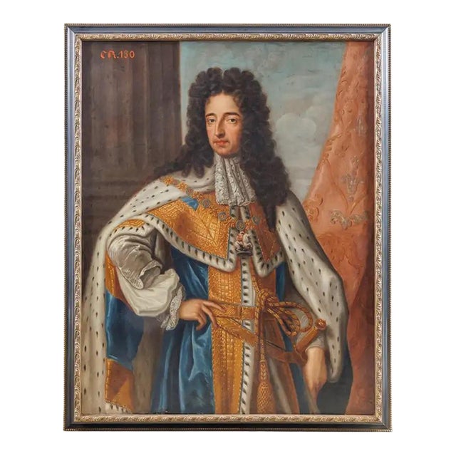 A Large and Magnificent Oil on Canvas Painting of King William III (1672–1702) C. 1795, Framed For Sale