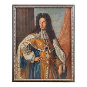 A Large and Magnificent Oil on Canvas Painting of King William III (1672–1702) C. 1795, Framed