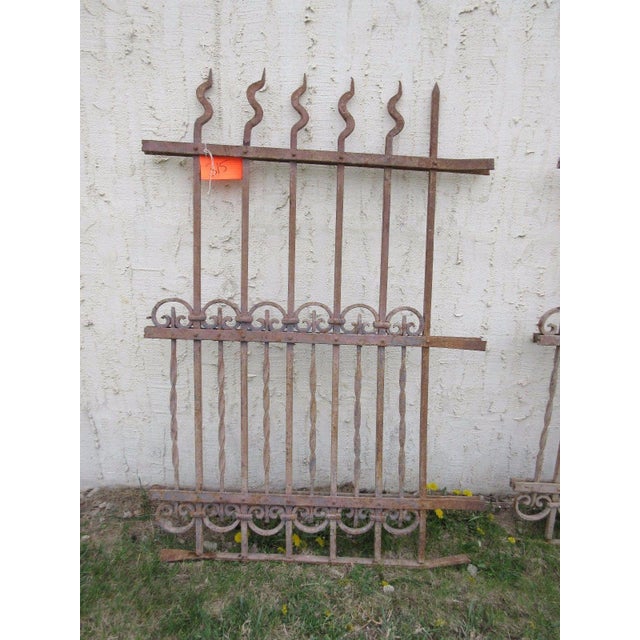 Metal Antique Victorian Iron Gate For Sale - Image 7 of 7