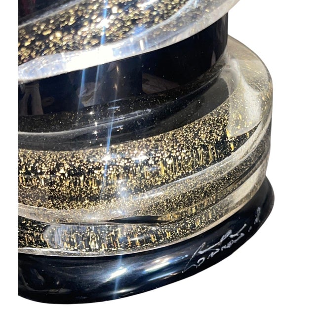 Signed Camozzo Dark Amethyst & Gold Fleck Murano Glass Vase. Italy, Late 20th C. For Sale In Los Angeles - Image 6 of 9