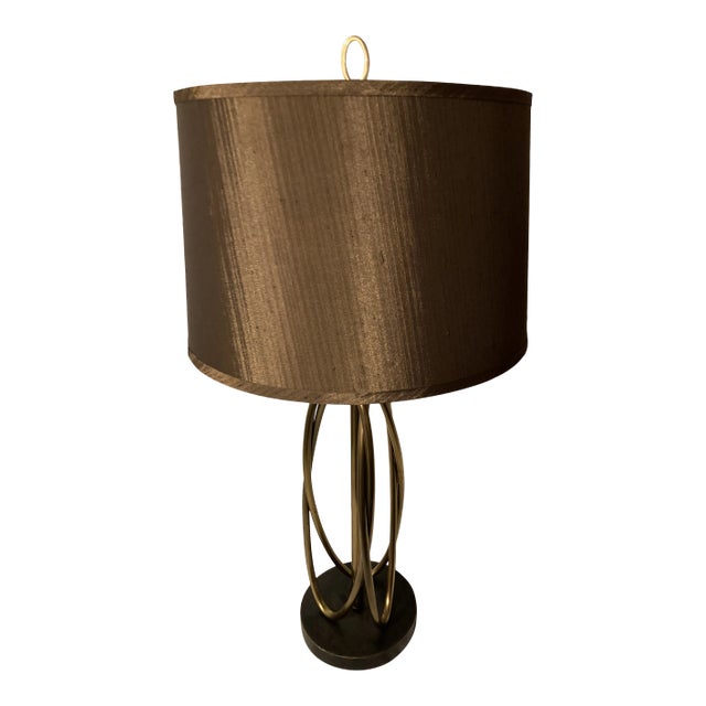 Late 20th Century Uttermost Contemporary Abstract Brass Table Lamp For Sale