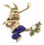 Mid 20th Century Multicolor Enamel 14k Yellow Gold Rabbit Golfer Pin Brooch For Sale