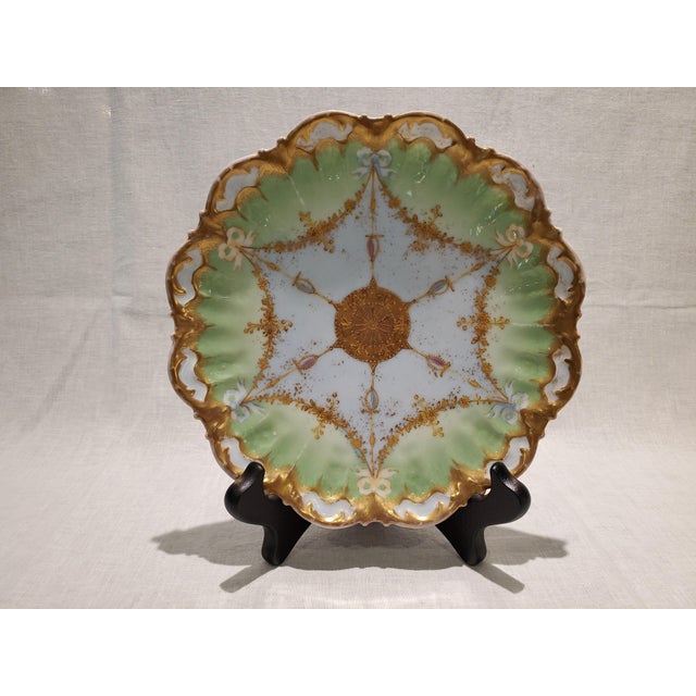 Vintage Limoges Green and Gold Plate Chairish