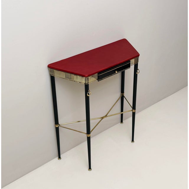 Mid-Century Modern Vintage Console Table in the style of Jacques Adnet, 1950s For Sale - Image 3 of 6