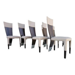 Jade Dining Chairs With Chrome Leg Caps by Pietro Costantini- Set of Eight For Sale