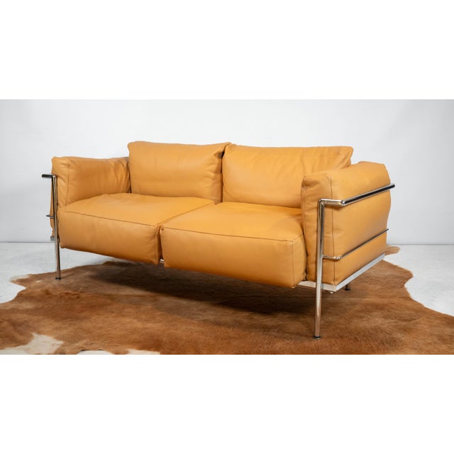 Mid-Century Modern Le Corbusier Lc3 Grand Confort Attributed Loveseat Sofa For Sale - Image 3 of 18