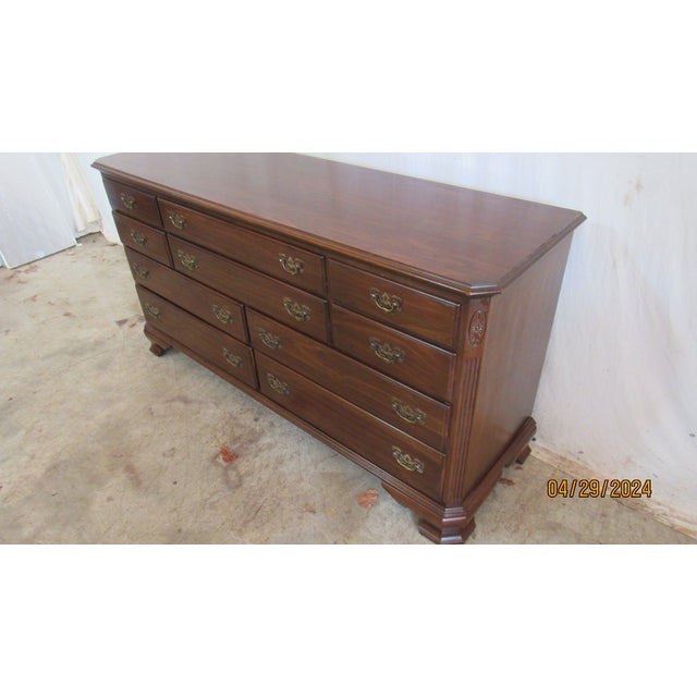 Ethan Allen Georgian Court Cherry Dresser Chest Mirror Chairish