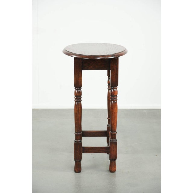 Antique English Oval Oak Side Table, Early 20th Century For Sale - Image 6 of 13
