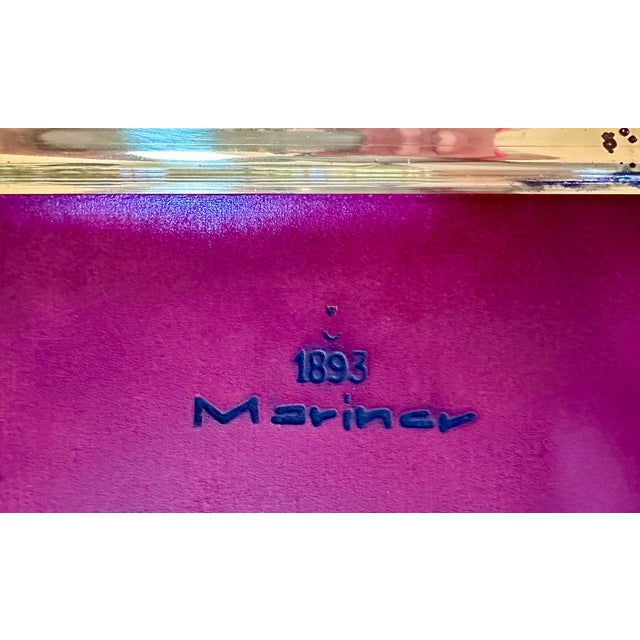 Neo-Classical Console Table with Mirrored Top, Brass Decor and Lacquer Finish from Mariner 1893, Spain, 1970s For Sale - Image 9 of 18