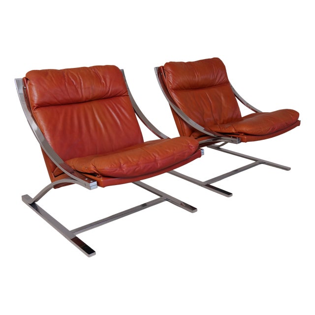 Zeta Armchair by Paul Tuttle for Strässle, Switzerland, 1970s, Set of 2 For Sale