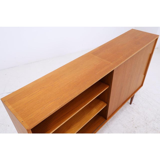 Wood Mid-Century Highboard in Teak with Sliding Doors from WK Möbel For Sale - Image 7 of 14