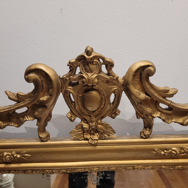 19th Century Isabeline Wall Mirror in Gilded Wood, Spain, 1890s For Sale - Image 16 of 18