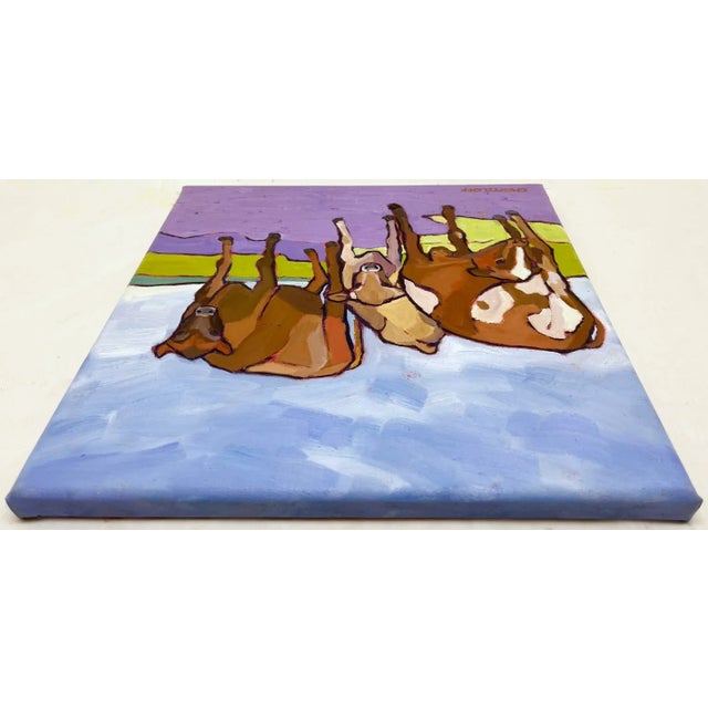 2020s "Dairy Farm Cows" Original Contemporary Expressionist Landscape Oil Painting by Catherine J. Martzloff For Sale - Image 5 of 8