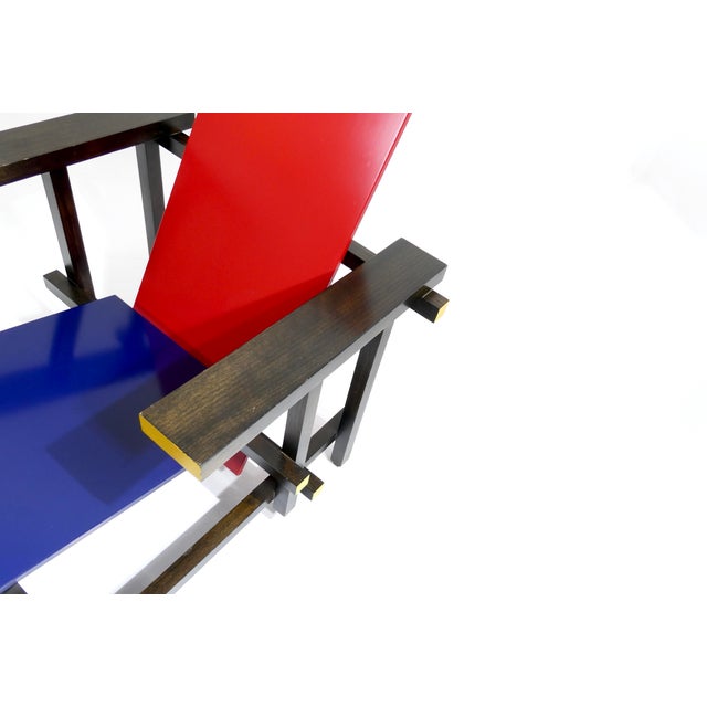 Vintage Red and Blue Chair by Gerrit Thomas Rietveld for Cassina, 1970s For Sale - Image 6 of 18