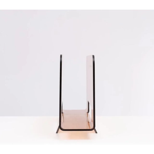 Smoked Acrylic Glass Magazine Rack, France, 1975 For Sale - Image 6 of 8