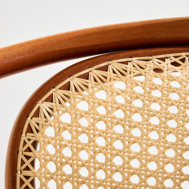 Beige Beech and Rattan Armchair, 1970s For Sale - Image 8 of 18
