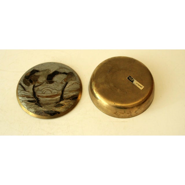 1970s Vintage - Cloisonne and Brass Jewelry Box For Sale - Image 4 of 6