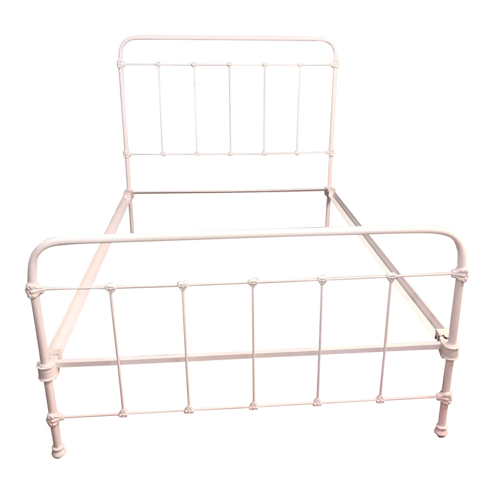 Antique Shabby Chic White Iron Full Bed Frame Chairish