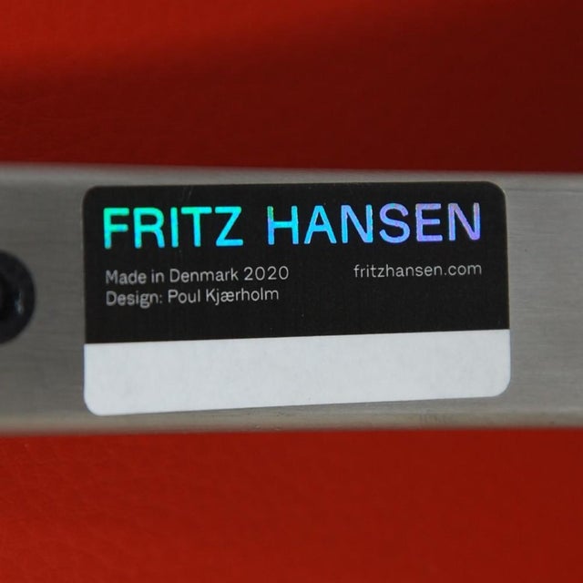 PK9 Chair in Red Aura Leather by Poul Kjærholm, 2020 For Sale - Image 12 of 13