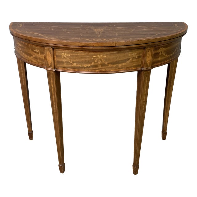 Antique Inlaid Mahogany Card Table, 1900 For Sale