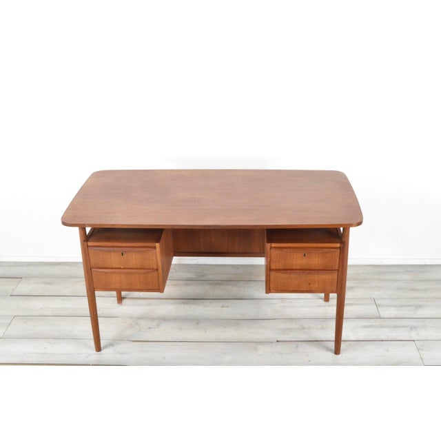 Mid-Century Modern Danish Teak Desk by Gunnar Nielsen for Tibergaard, 1960s For Sale - Image 10 of 11