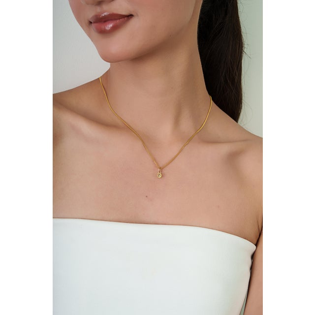 Oval Cut Yellow Diamond Solitaire Charm Pendant in 14k Yellow Gold For Sale - Image 10 of 14
