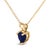 Contemporary 14K Yellow Gold 5X5 MM Heart Shaped Blue Sapphire Solitaire Pendant Necklace For Sale - Image 3 of 5