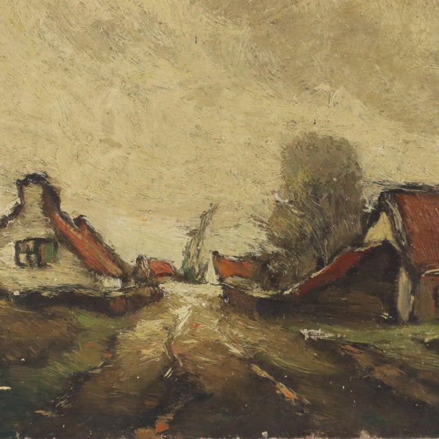 Wood Wittouck, Farmhouse Landscape Painting, 1920s, Canvas For Sale - Image 7 of 16
