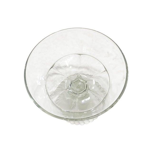 Glass Vintage Frosted Footed Glass Bowl W/Lions Head 6.5" H For Sale - Image 7 of 7