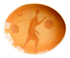 Italian Bird Vendor Ceramic Plate