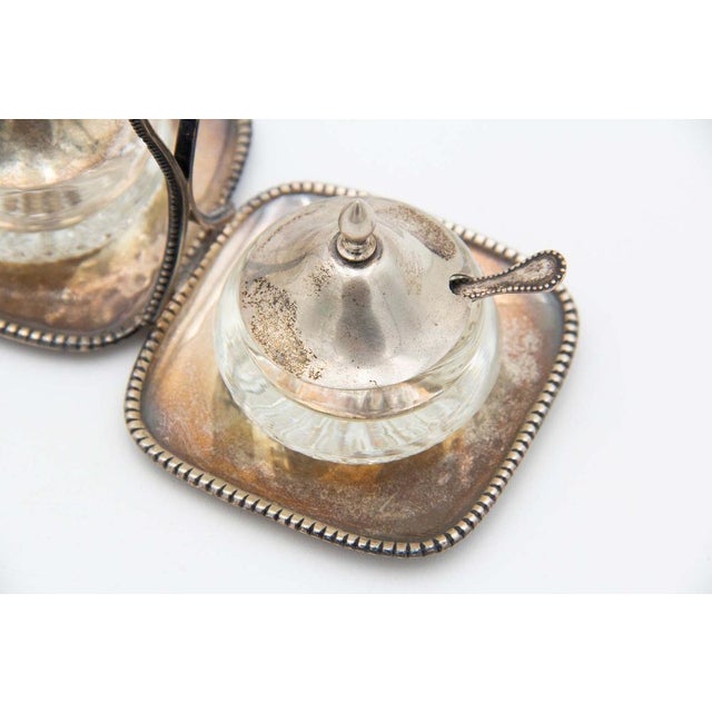 Silver Salt and Pepper Shakers on Square Bases, Set of 2, in Good conditions. Designed 1920 to 1949