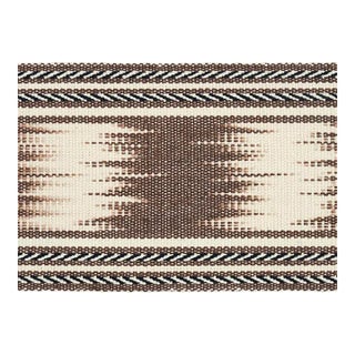 Schumacher Banyan Ikat Tape in Brown For Sale