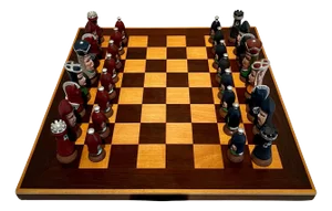 Chess Checker Board with Hand Crafted Ceramic Chess Pieces