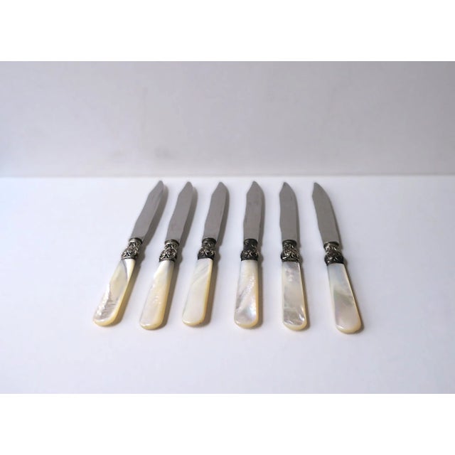 Sterling Silver Bar Fruit or Appetizer Knives, Set of 6 For Sale - Image 4 of 7