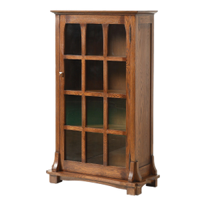 Mission Solid Oak Display Bookcase - Walnut Stain