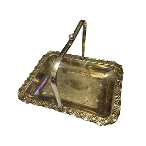 Antique Silver Plated Brass Basket