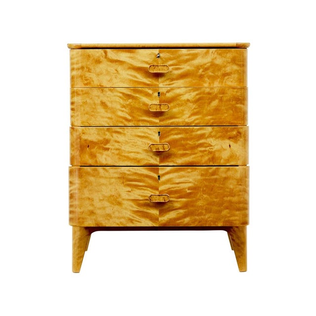 Mid-Century Modern Mid-Century Modern Swedish Birch Chest of Drawers from Bodafors, 1940 For Sale - Image 3 of 11