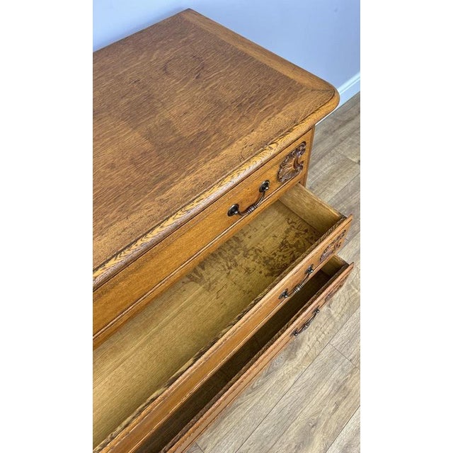 Vintage French Louis Style Oak Chest of 3 Drawers For Sale - Image 10 of 12