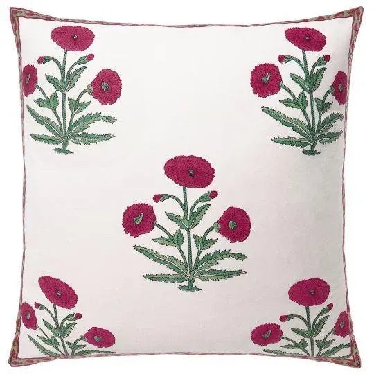 Poppy-Gina Magenta Reversible Euro Sham For Sale - Image 6 of 7