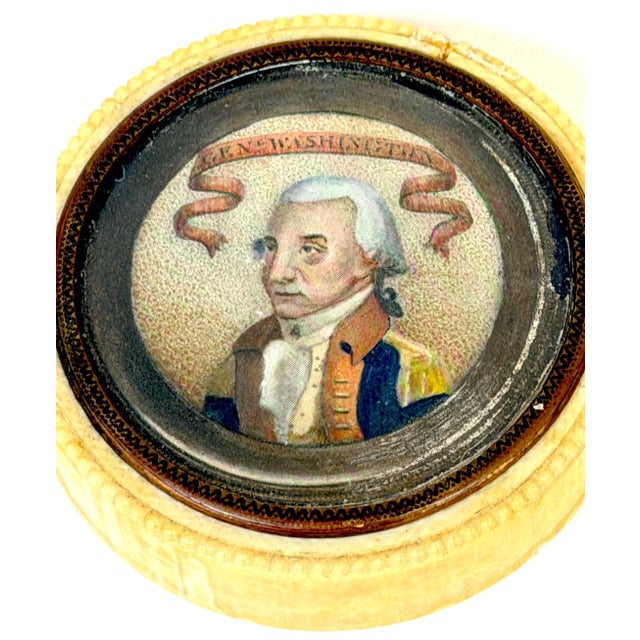 19th Century French George Washington Memorial Bone Snuff Box France for America For Sale - Image 11 of 14