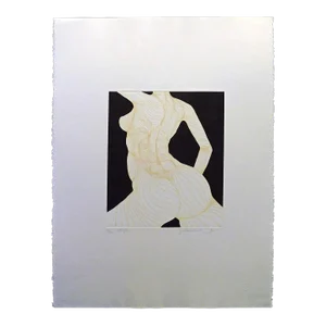 1980s Guillaume Azoulay "Cote Pile" Etching Paper Hand Signed