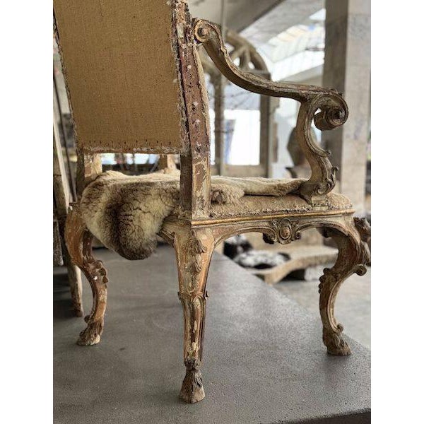 Beige 17th Century Italian Museo Di Roma Grand Salon Chair For Sale - Image 8 of 14