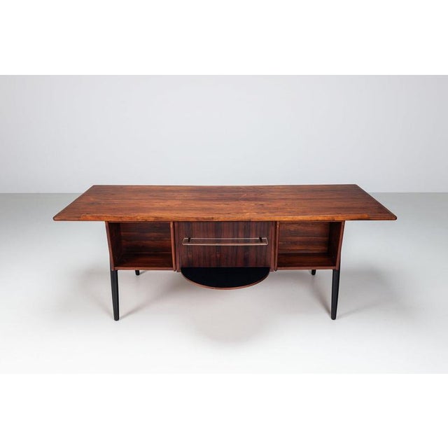 Scandinavian Executive Desk in Rosewood with Bar, Denmark, 1960 For Sale - Image 10 of 18