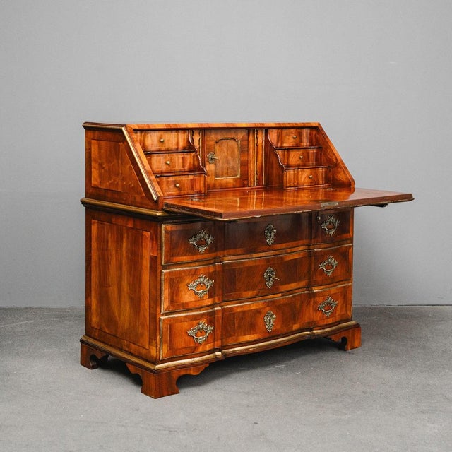 Item: Slant-Fold Secretary Desk Period & Style: Baroque Style - 18th to 19th Century Features - Richly decorated and...