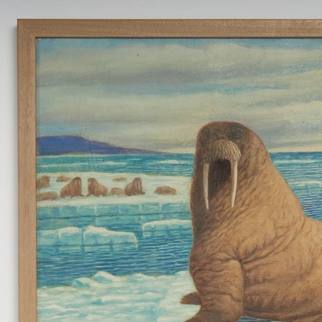 Traditional Robert Ottokar Lindneux Oil Painting on Canvas of Walruses in an Arctic Setting For Sale - Image 3 of 7